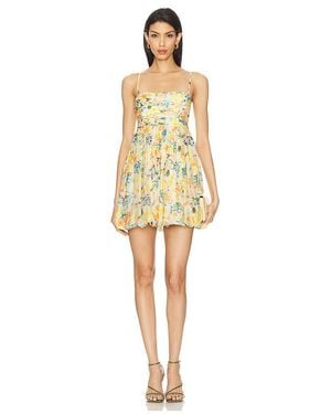 Astr Vestido Corto Con Falda De Burbujas En ,Lemon Talla (También En M) - Amarillo