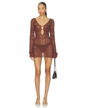 SNDY'S Shani Crochet Mini Dress - Red