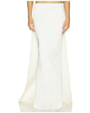The New Arrivals Ilkyaz Ozel Medea Satin Maxi Skirt - White