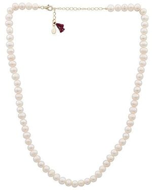 Shashi Collar Classique Pearl En Color Ivory Talla En - Blanco