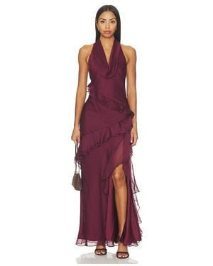AMUR Marisol Cowl Neck Gown - Red