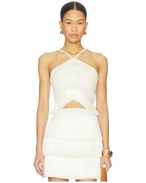 PATBO Amethyst Fringe Top En Color Blanco Talla (También En 2, 4, 6, 8)