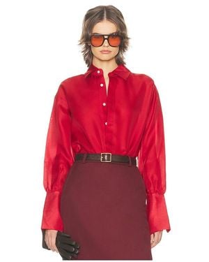 Helsa The Silk Gazar Shirt - Red