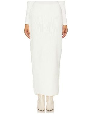 SELMACILEK Slit Midi Skirt - White