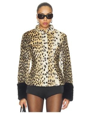 MORE TO COME Alivia Faux Fur Jacket - Multicolour