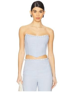 La Porte Birkin Pearl Corset Top - White