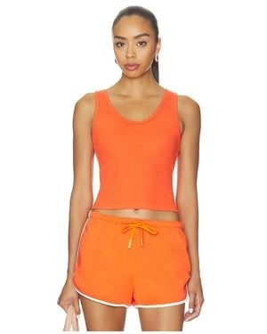 PERFECTWHITETEE Strukturiertes Rippstrick-Tanktop, Bh-Freundlich Blondie - Orange