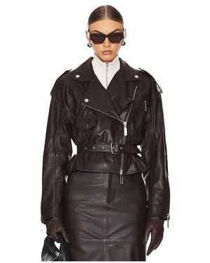 Camila Coelho Ambrosia Leather Moto Jacket - Black