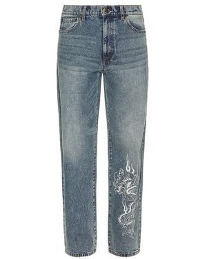 Ed Hardy Skull Loose Fit Jeans - Blue