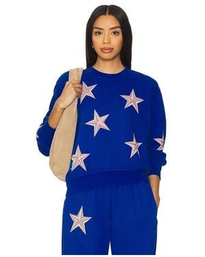 Lauren Moshi Spalding Colour Pinwheel Stars Crop Pullover - Blue