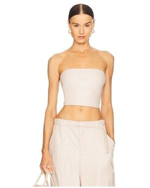 LAPOINTE Stretch Faux Leather Tube Top - Multicolour