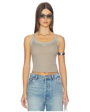 Off-White c/o Virgil Abloh Spray Off Stamp Rib Tank Top - Blue