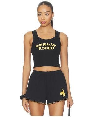 Darling Rodeo Crop Tank - Blue