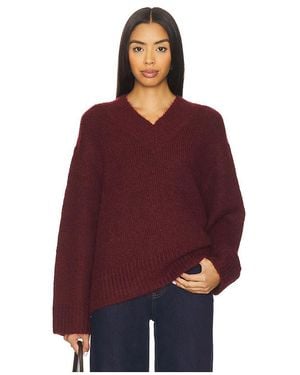 Pistola Talia Chunky V-Neck Long Sleeve Jumper - Red