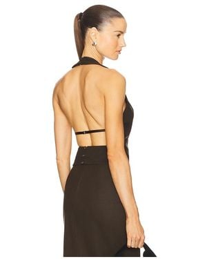 SAU LEE Nomi Suede Top - Black