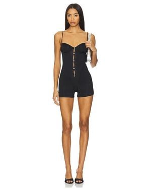 Poster Girl Sheer Gloss Romper - Black