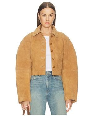 Rohe Rounded Textured Suede Jacket - Blue