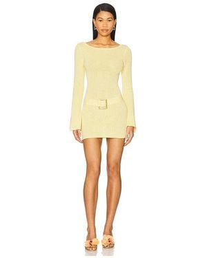 Asta Resort Langärmeliges Kleid Mit Gürtel Maya - Gelb