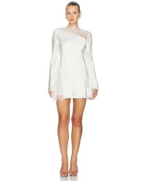 Shona Joy Allegra Lace Paneled Mini Dress - White