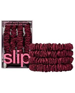 Slip Coleteros Skinny Scrunchies En Color Burgundy Talla - Rojo
