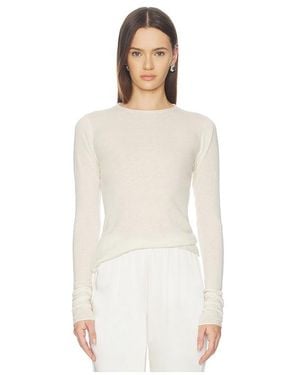 Skims Sheer Cashmere Long Sleeve Top - White