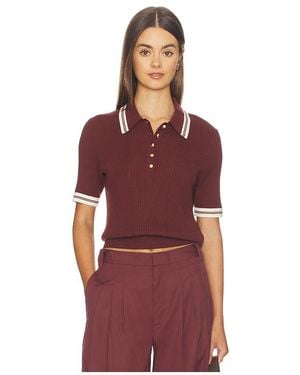 Rag & Bone Polo De Manga Corta Con Ribete Laurie En Color Óxido Talla (También En Xxs, Xs, S, M) - Rojo