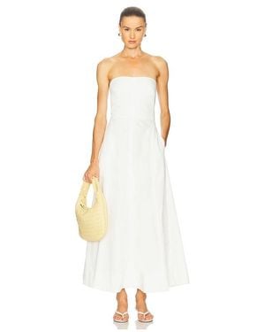 St. Agni Sculpted Cotton Strapless Dress - White