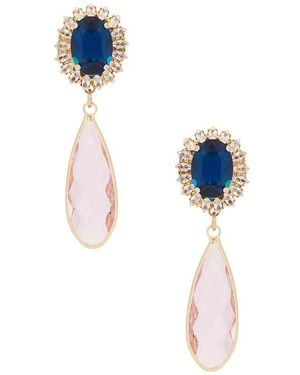 Anton Heunis Stud With Clip Oval & Tear Pendant Earrings - Blue