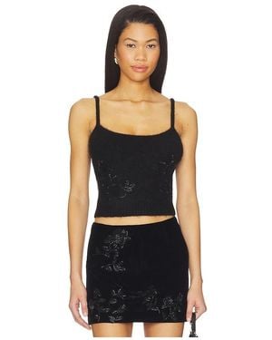 Markgong Beaded Mohair Knit Top - Black