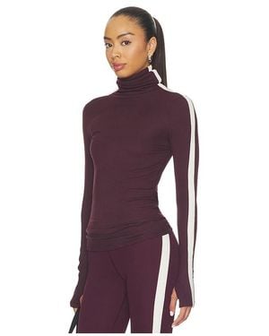 Splits59 Jackson Rib Full Length Turtleneck Top - Purple