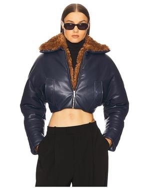 Atlein Cropped Aviator Jacket - Blau