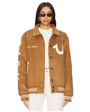 True Religion Wool Varsity Jacket - Brown