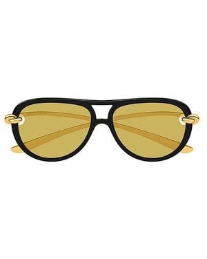 Bottega Veneta Oval Sunglasses - Yellow