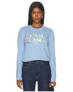 CASABLANCA Stacked Logo Sweater - Blue