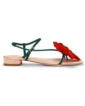 Loeffler Randall Genevieve Flower Applique Flat Sandal - Red