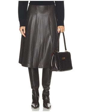 Commando Faux Leather Pleated Midi Skirt - Black