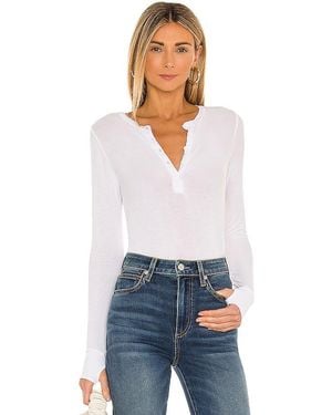 Michael Lauren Vance Long Sleeve Henley - White