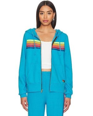 Aviator Nation Hoodie 5 Stripe - Blau