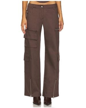 BY.DYLN Lucious Cotton-Blend Cargo Trousers - Brown