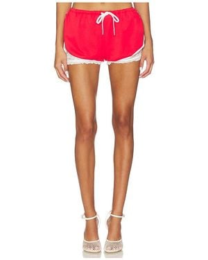 YUHAN WANG Lace Lined Short En Color Rojo Talla (También En M, S, Xl)