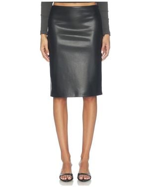 Enza Costa Faux Leather Minimal Skirt - Black