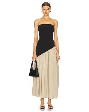 aaizél Asymmetric Two Tone Gather Dress - Multicolour