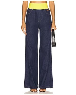 MSGM Jeans Mit Weitem Bein Und Betontem Bund - Blau