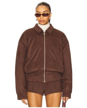 superdown Jessica Faux Suede Bomber - Brown