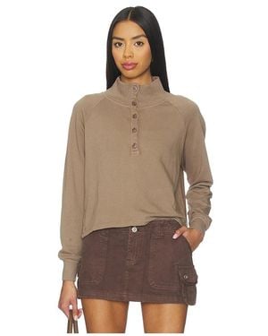 Lamade Alexander Half Button Up Pullover - Brown
