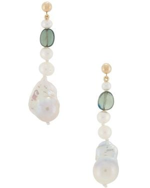 Loren Stewart Pendientes Poet En Color Verde Talla - Blanco