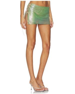 Poster Girl Sabina Metallic Chainmail Skirt - Green