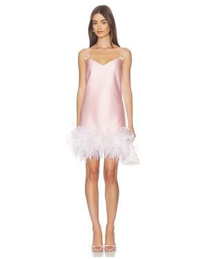 Self-Portrait Taffeta Feather Mini Dress - White