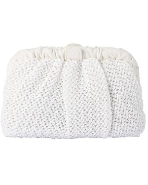 OLGA BERG Amalia Petite Gathered Clutch - White