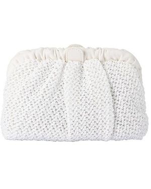 OLGA BERG Amalia Petite Gathered Clutch - White